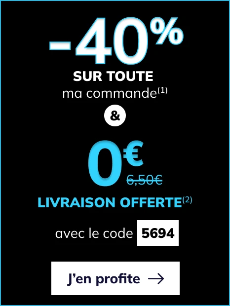 -40% sur ma commande(1) & livraison offerte(2)