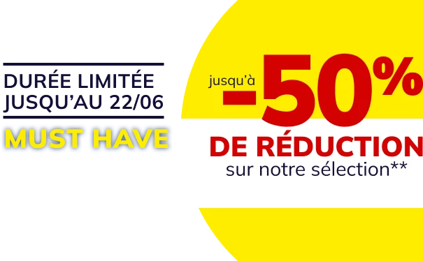 Jusqu'à -50% de réduction sur notre sélection